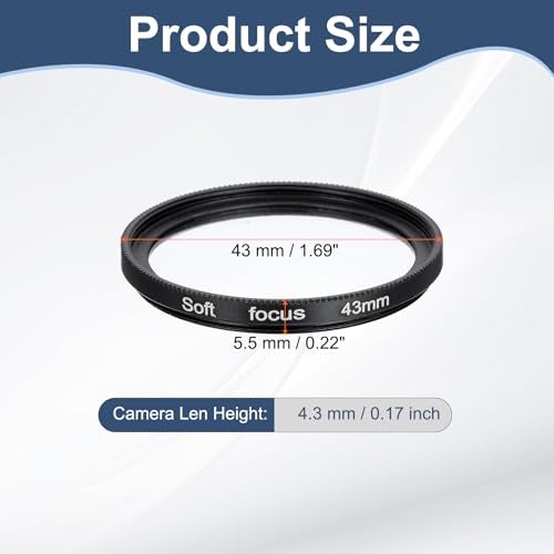 PATIKIL 43mm Mist Filter, Dreamy Soft Diffusion Filter Fog Effect Camera Lens Filter Slim Optical Glass with Lens Cap for Video Vlog Portrait Photography, Black - Image 2