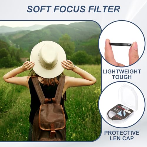 PATIKIL 43mm Mist Filter, Dreamy Soft Diffusion Filter Fog Effect Camera Lens Filter Slim Optical Glass with Lens Cap for Video Vlog Portrait Photography, Black - Image 3