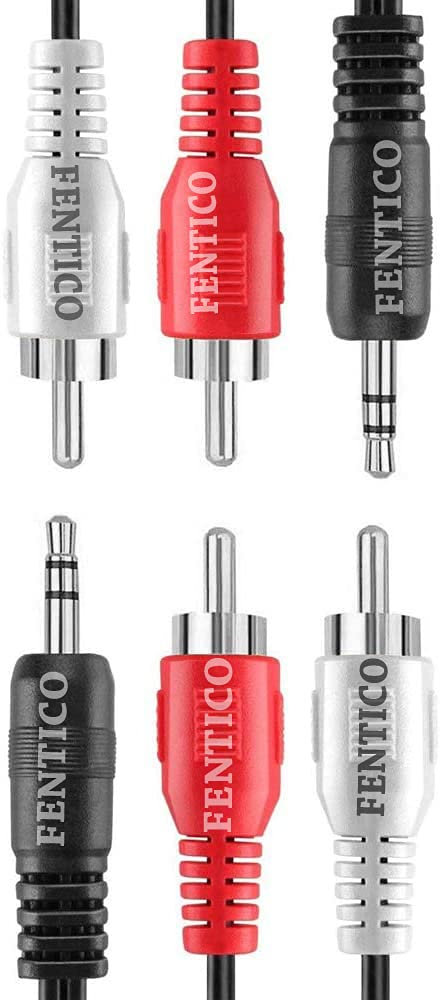 FENTICO 3.5mm to 2rca cable, 3.5mm Stereo Male to 2-Male RCA Cable for Home Theater, TV-Out Cable Speaker, Amplifier, Other Stereo RCA Receiver 15 Feet / 4.6 Meter Black, Red, White - Image 4