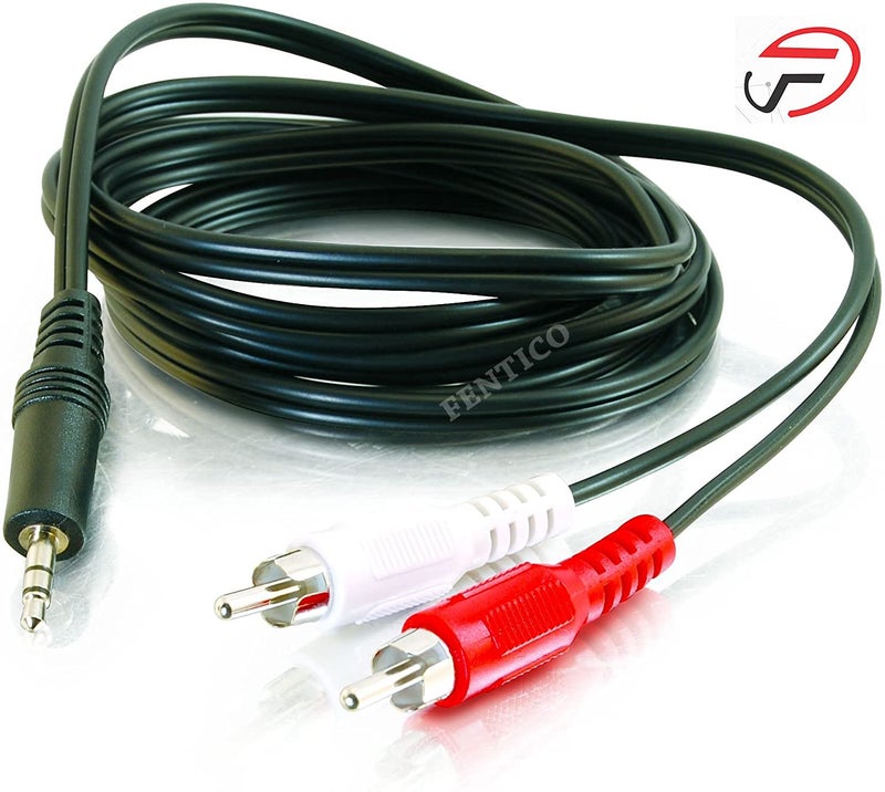 FENTICO 3.5mm to 2rca cable, 3.5mm Stereo Male to 2-Male RCA Cable for Home Theater, TV-Out Cable Speaker, Amplifier, Other Stereo RCA Receiver 15 Feet / 4.6 Meter Black, Red, White - Image 5