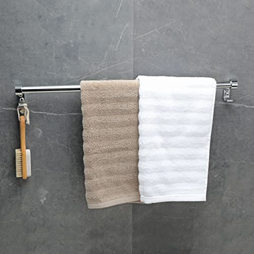 GARBNOIRE Stainless Steel Hook Towel Rod 18 inch Towel Holder Rod for Bathroom | Kitchen | Living Room - Image 4