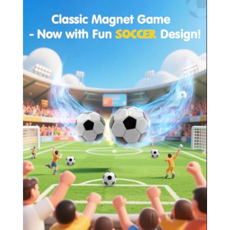 Soccer Magnetic Game with String and 20 Football-Shaped Stones Fun Puzzle Strategy Games for Family Game Night, Party, Travel and Camping 2 Player Games for and Adults, Great Gift - Image 5