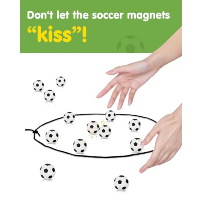 Soccer Magnetic Game with String and 20 Football-Shaped Stones Fun Puzzle Strategy Games for Family Game Night, Party, Travel and Camping 2 Player Games for and Adults, Great Gift - Image 3