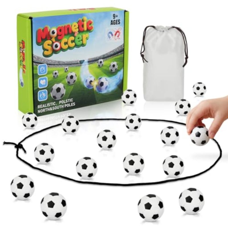 Soccer Magnetic Game with String and 20 Football-Shaped Stones Fun Puzzle Strategy Games for Family Game Night, Party, Travel and Camping 2 Player Games for and Adults, Great Gift - Image 1