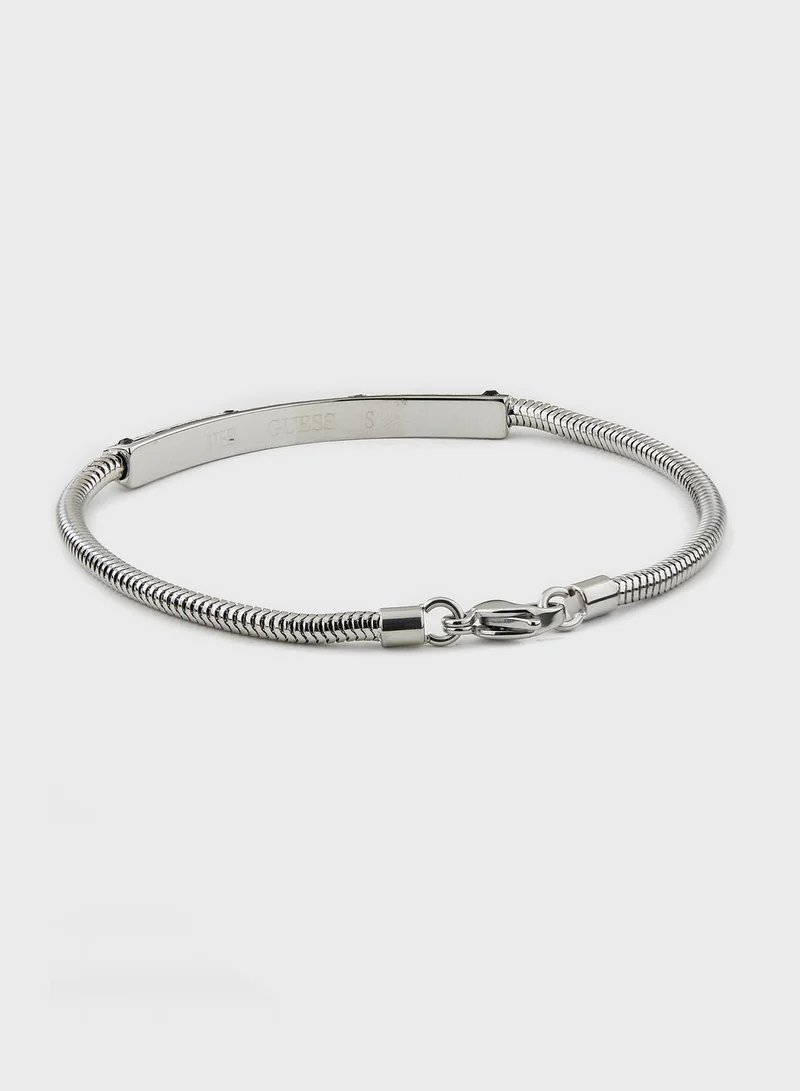 Guess  Textured Tag Chain Bracelet for Men | Best Price UAE