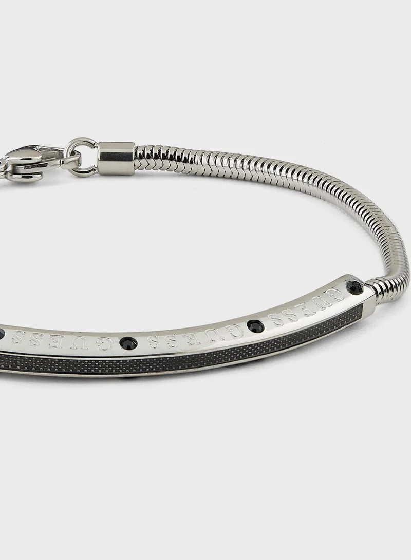 Guess  Textured Tag Chain Bracelet for Men | Best Price UAE