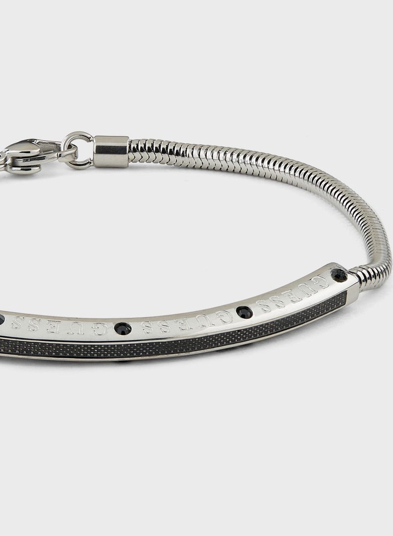 GUESS Textured Tag Chain Bracelet - Image 3