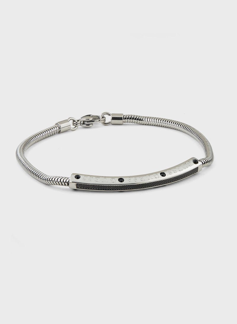 GUESS Textured Tag Chain Bracelet - Image 1