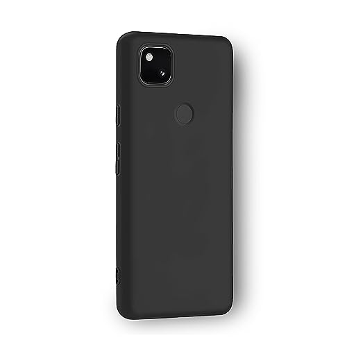 Plus Protection Matte Finished Back Cover Case for Google Pixel 4A 4G | Rubberized TPU | Slim Thin Soft Matte Flexible Matte Touch Shockproof - Matte Black - Image 2