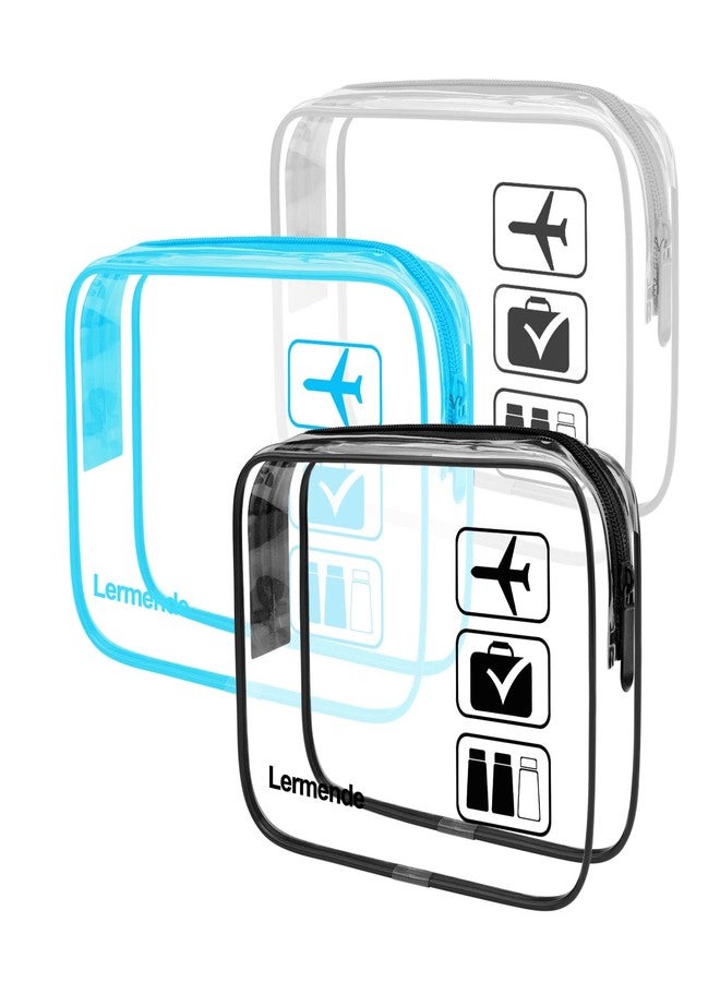 Lermende Clear Make Up Bag, Lermende TSA 3pcs Approved Makeup Bag Organizer & Cosmetic Bag for Women With Zipper, Quart Size Carry On Clear Toiletry Bag Airport Compliant Toiletries For Travel - Image 1