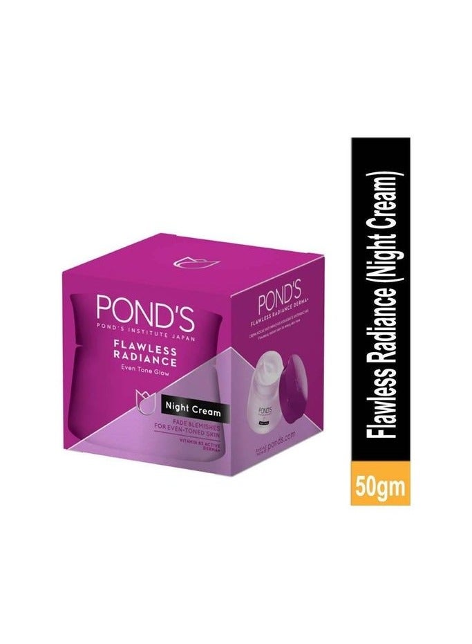 PONDS Flawless Radiance Moisturizing Night Cream, with Niacinamide for an Even-tone Glow, 50g - Image 1