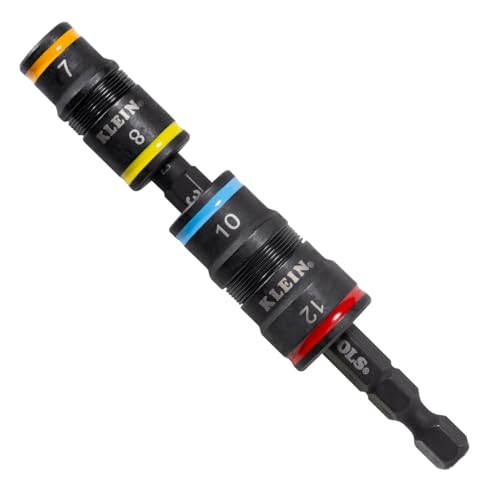 Klein Tools 32932M 4in1 Metric Impact Socket Set 2 Flip Sockets with 4 Metric Hex Sizes 7 mm 8 mm 10 mm 12 mm Impact Rated 312Inch Shaft - Image 1
