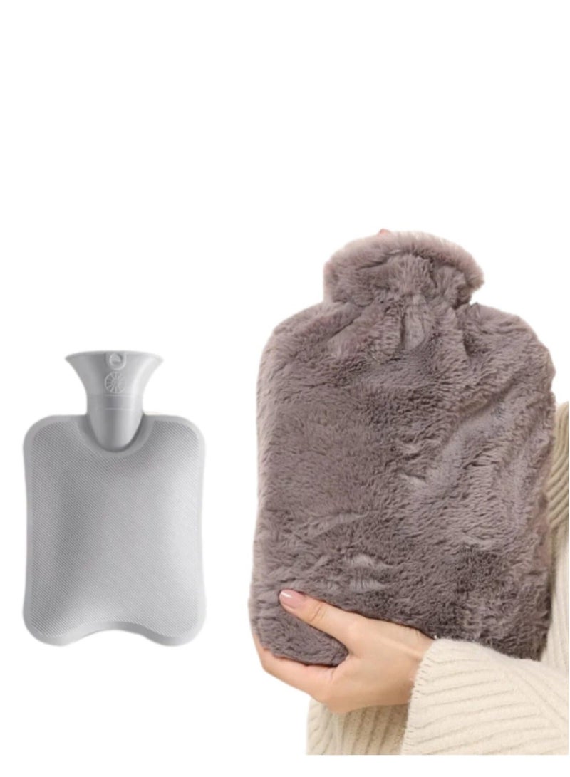 breathe Hot Water Bottle with Soft Fleece Cover Hot Water Bag for Cold and Hot Therapy Pain Relief and Back and Neck and Period Cramps  - Image 1