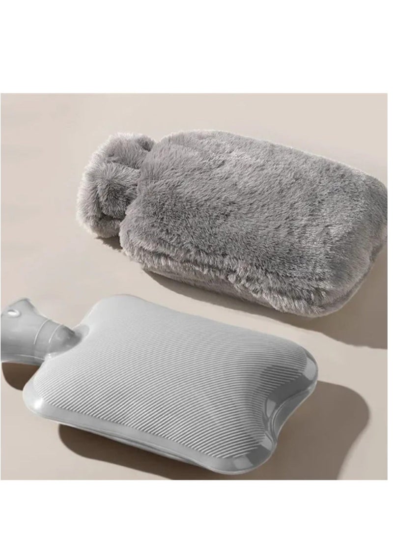 breathe Hot Water Bottle with Soft Fleece Cover Hot Water Bag for Cold and Hot Therapy Pain Relief and Back and Neck and Period Cramps  - Image 4