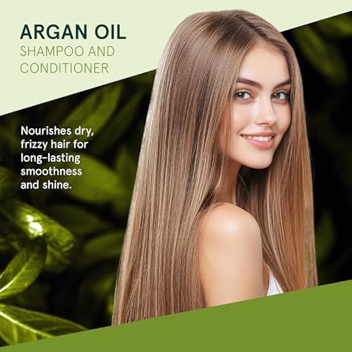 Inoar Argan Shampoo & Moisturizing Conditioner Haircare Set with Argan Oil & Cocoa Butter, Helps Smooth & Hydrate, 2 x 16.9 fl oz - Image 2
