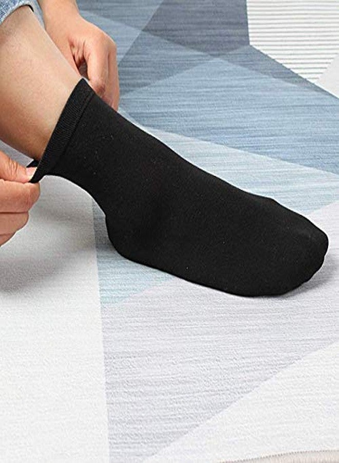 SERISIMPLE Bamboo Men's Breathable Quarter Ankle High Socks - Comfort Cool Soft - 5 Pairs (Large, Black) - Image 2
