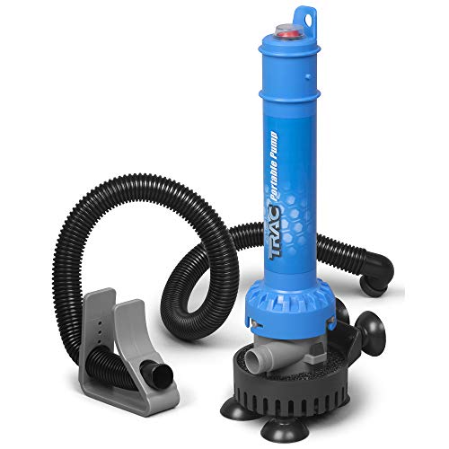 Camco TRAC Outdoors Portable Bilge Pump | Features a Self-Priming Centrifugal Pump, a 250 GPH Flow Rate, and is Designed for Boats, Dinghies, Inflatable Boats, Small Watercrafts, and More (69341) - Image 1