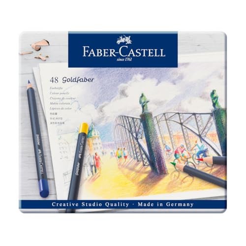 Faber-Castell Creative Studio Goldfaber Color Pencils - Tin of 48 - Image 1