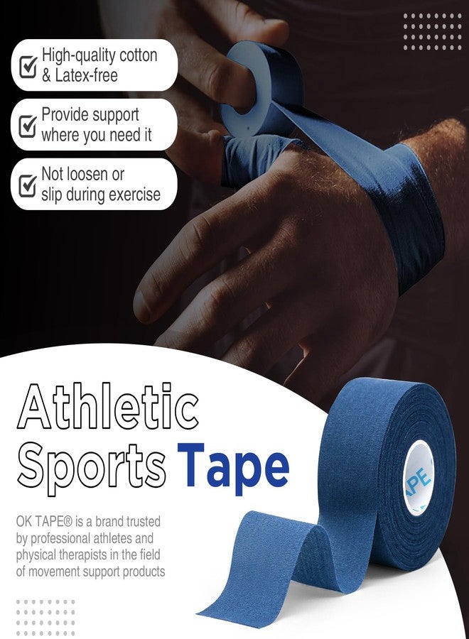 اوك تيب شريط لاصق رياضي من OK TAPE، ٤ لفات، قوي جدًا، سهل التمزق، للمعصم والكاحل، لا يترك أي بقايا لاصقة | رياضيون، طبيون، أحذية رياضية - ١.٥ بوصة × ١٥ ياردة (أزرق) - Image 3