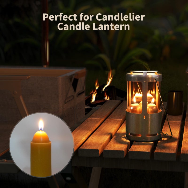 NOMFIX 15-Hour Natural Beeswax Candles Compatible with Candle Lanterns - Smokeless Clean Long Lasting Burning for Outdoor, Camping, Emergency, Survival Emergency Preparedness- 20Pack - Image 3