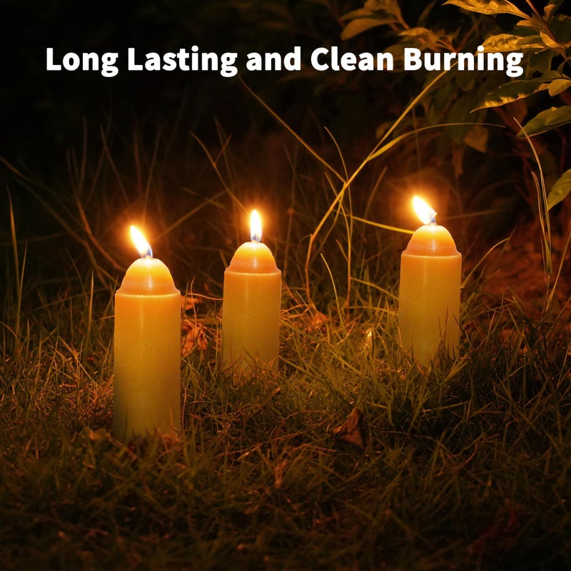 NOMFIX 15-Hour Natural Beeswax Candles Compatible with Candle Lanterns - Smokeless Clean Long Lasting Burning for Outdoor, Camping, Emergency, Survival Emergency Preparedness- 20Pack - Image 2