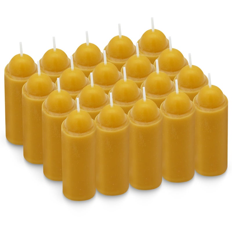 NOMFIX 15-Hour Natural Beeswax Candles Compatible with Candle Lanterns - Smokeless Clean Long Lasting Burning for Outdoor, Camping, Emergency, Survival Emergency Preparedness- 20Pack - Image 1