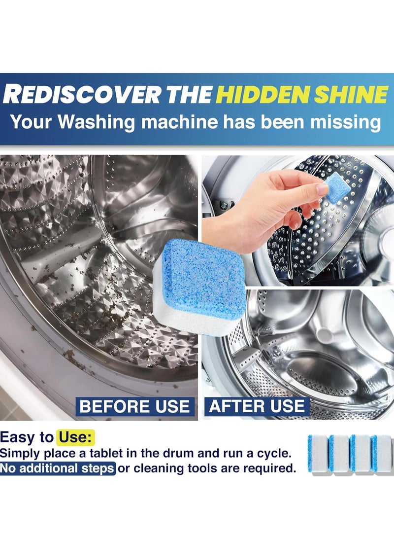 yanyu Washing Machine Cleaner Tablets, Deep Clean Front Loader & Top Load Washer, 12 Pcs Professional Grade Washer Machine Cleaner Deodorizer for Removing Build-up - Image 2