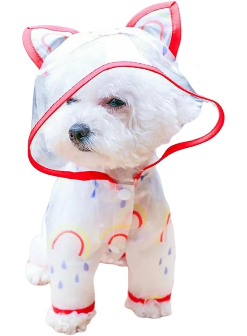 GGOOT Pet Raincoat Dog Waterproof Clothes Dogs Apparels Small Clothing Pieces Hooded For Supplies Products-red-l  - Image 1