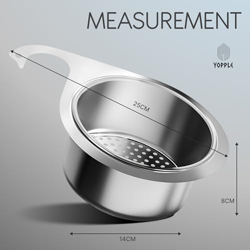 Yopple 2 Pcs Sink Strainer Steel, Sink Drainer Basket, Multi-Functional Faucet Hanging Filter Basket Drain Draining Basket for Food Waste/Vegetable Fruit Washing Suitable for Faucets - Image 2