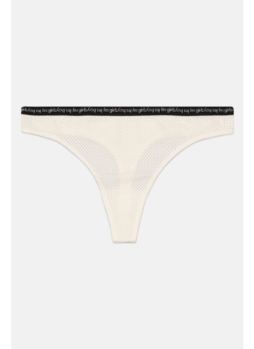 Les Girls Les Boys Women Brand Logo Pull On Panty, Cream  - Image 1