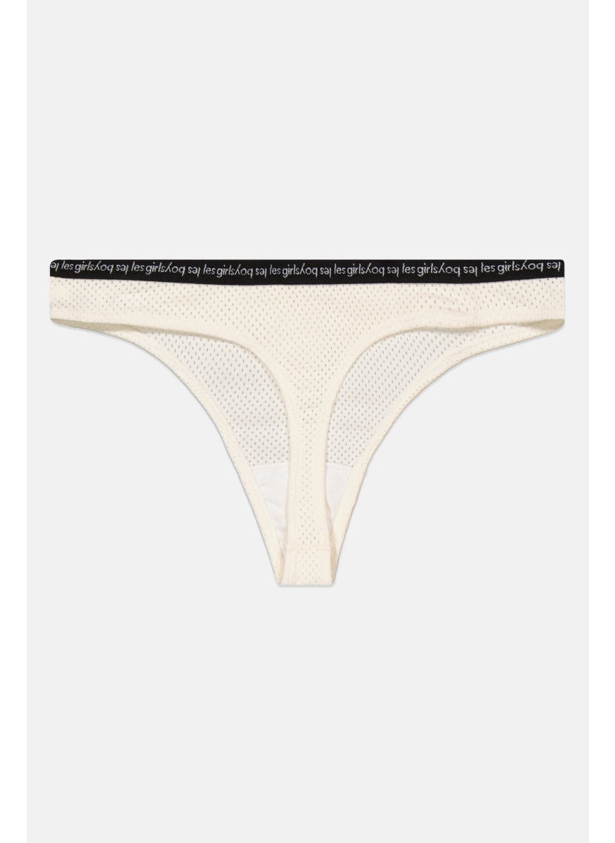 Les Girls Les Boys Women Brand Logo Pull On Panty, Cream  - Image 2
