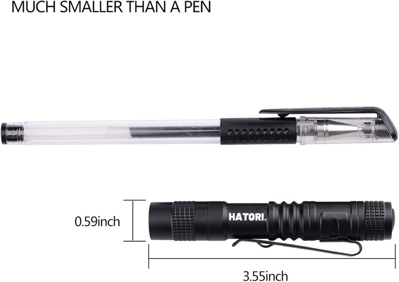 Hatori LED Mini Flashlight, Bright Small Handheld Pocket Flashlights Tactical High Lumens Pen Light for Camping, Outdoor, Emergency, 4 Pack(3.55Inch) - Image 2