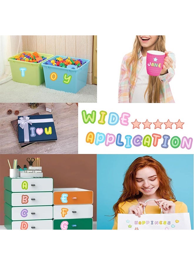 MXN 12 Sheets 1068 Stickers Colorful Alphabet Stickers - Small Self Adhesive Letter Sticker for DIY Crafts Card Making Handmade Label, Store Signs,  Adhesive Lettering DIY Mailbox House Numbers - Image 4