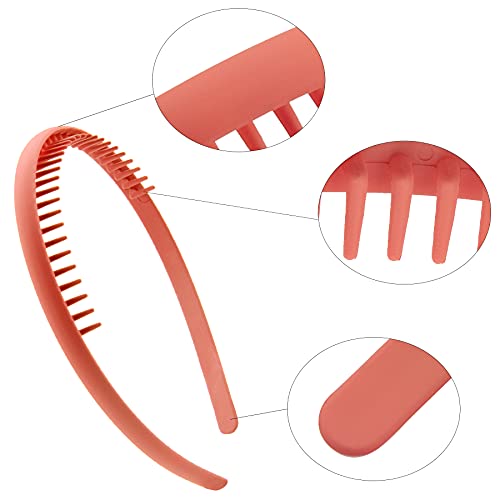 Duufin 12 Pieces Hair Headbands with Teeth - Non-Slip Plastic Comb Headbands for Girls and Women in 12 Colors - Image 3