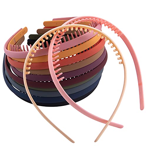Duufin 12 Pieces Hair Headbands with Teeth - Non-Slip Plastic Comb Headbands for Girls and Women in 12 Colors - Image 4