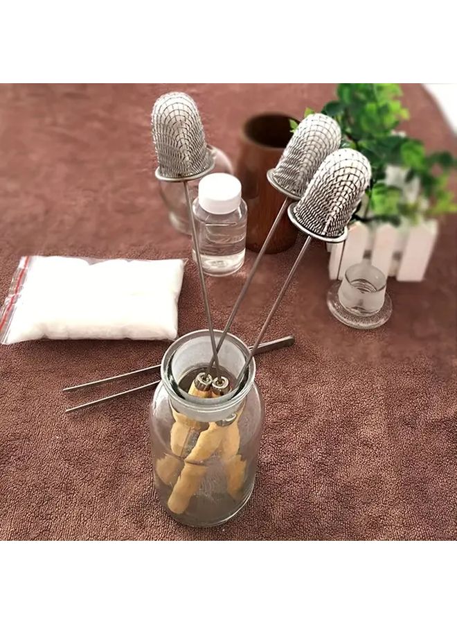 Set Of 2 Stainless Steel Vacuum Cupping Rods With Wooden Handles - Image 5