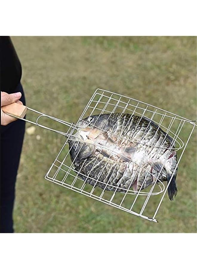 سلة شواء السمك غير لاصقة، رف شواء غير قابل للصدأ، سلة طهي السمك للشواء، أدوات شواء السمك بجودة عالية، ملحقات شواء للسمك في الهواء الطلق - Image 1