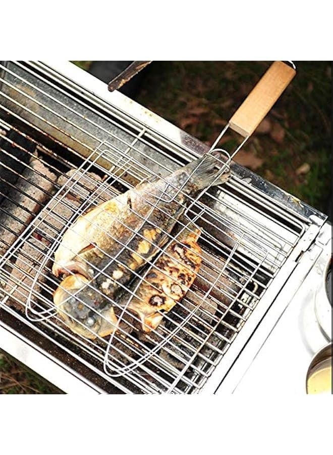 سلة شواء السمك غير لاصقة، رف شواء غير قابل للصدأ، سلة طهي السمك للشواء، أدوات شواء السمك بجودة عالية، ملحقات شواء للسمك في الهواء الطلق - Image 2