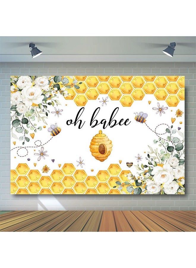 Avezano Oh Babee Backdrop Bee Baby Shower Party Backdrops Bee Themed Baby Shower Decorations Sweet As Can Bee Baby Shower Photo Background Holy Bee Cake Table Banner (7X5Ft)  - Image 4
