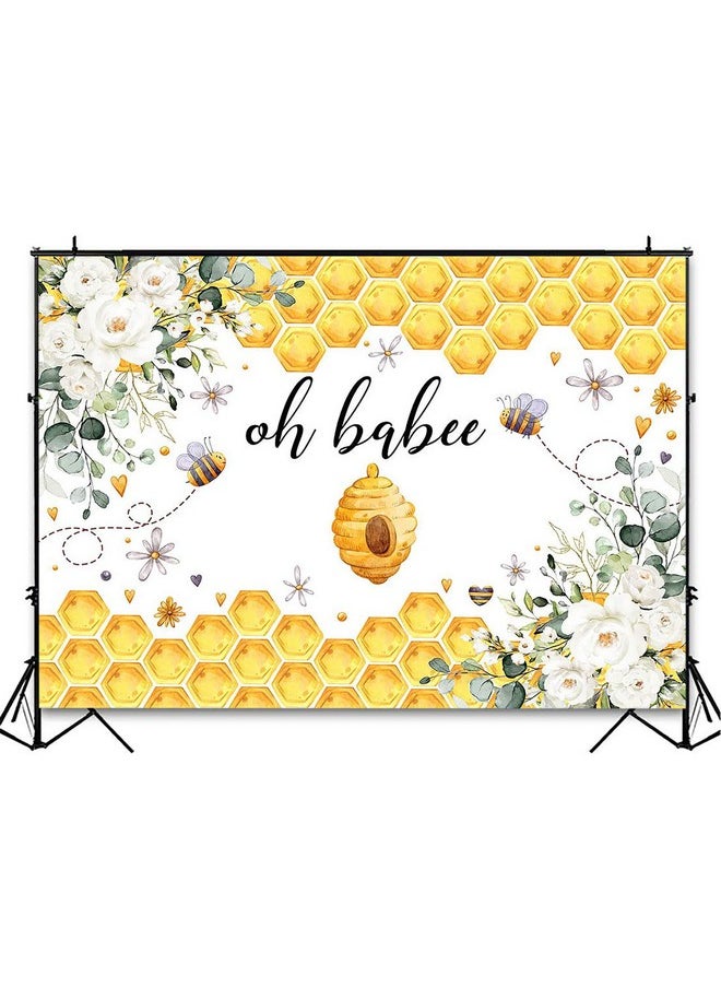 Avezano Oh Babee Backdrop Bee Baby Shower Party Backdrops Bee Themed Baby Shower Decorations Sweet As Can Bee Baby Shower Photo Background Holy Bee Cake Table Banner (7X5Ft)  - Image 5