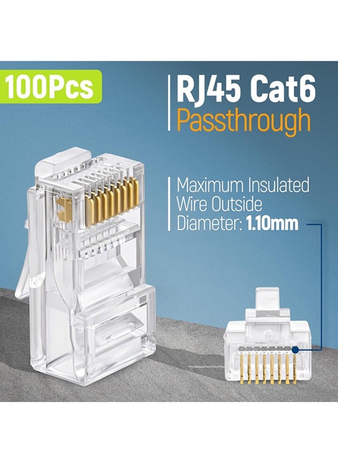 مجموعه من 100 قطعه موصلات وحدات RJ45 CAT6