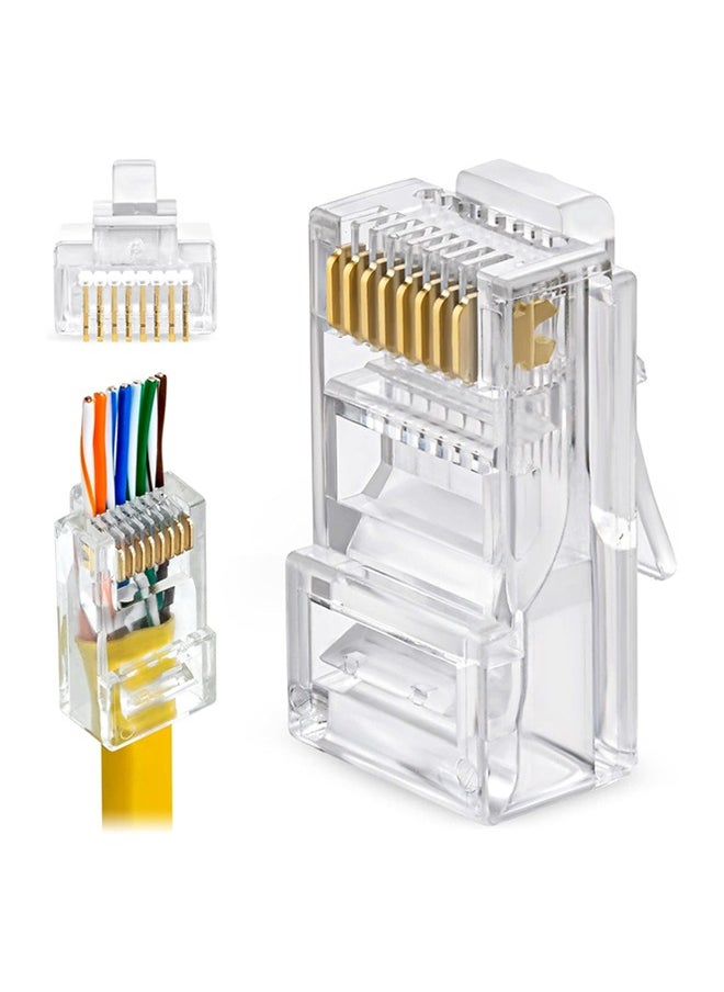 مجموعه من 100 قطعه موصلات وحدات RJ45 CAT6