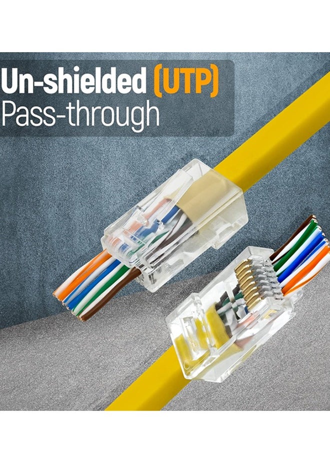 مجموعه من 100 قطعه موصلات وحدات RJ45 CAT6