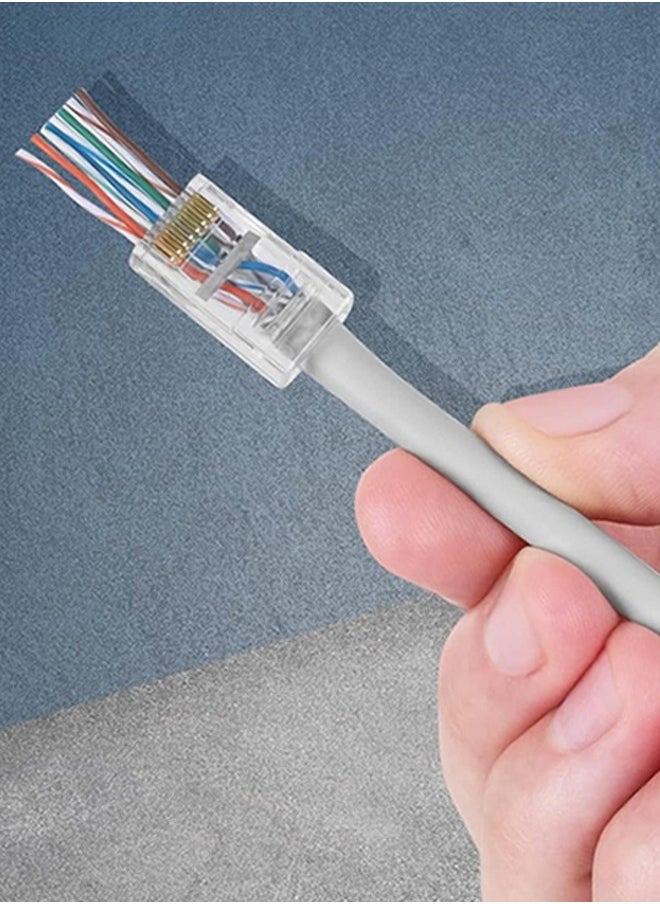 مجموعه من 100 قطعه موصلات وحدات RJ45 CAT6