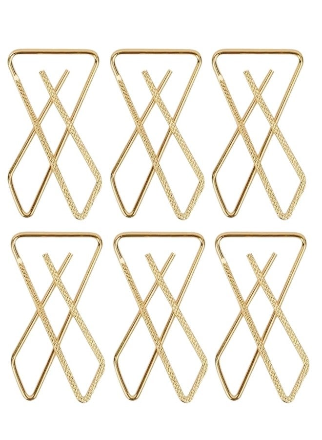 Agnirva Safety Saree Pin Brooch Set for Women & Girls | Heavy-Duty Sari, Sadi, & Dupatta Pins | Fashion Hijab Broach Accessories | Protect Fabric & Prevent Folds Golden Finish (Pack of 6) - Image 1