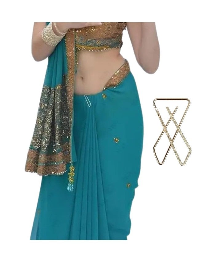 Agnirva Safety Saree Pin Brooch Set for Women & Girls | Heavy-Duty Sari, Sadi, & Dupatta Pins | Fashion Hijab Broach Accessories | Protect Fabric & Prevent Folds Golden Finish (Pack of 6) - Image 4