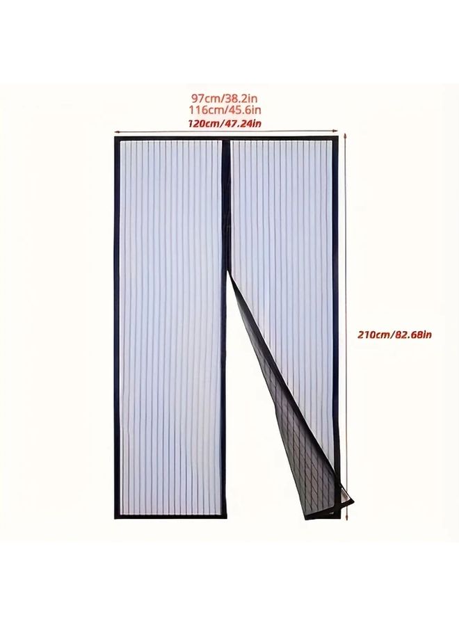 Magnetic Mosquito Net Door Curtain Black 120x210cm Self Adhesive Easy Install - Image 3