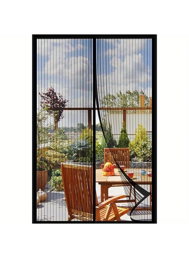 Magnetic Mosquito Net Door Curtain Black 120x210cm Self Adhesive Easy Install - Image 2