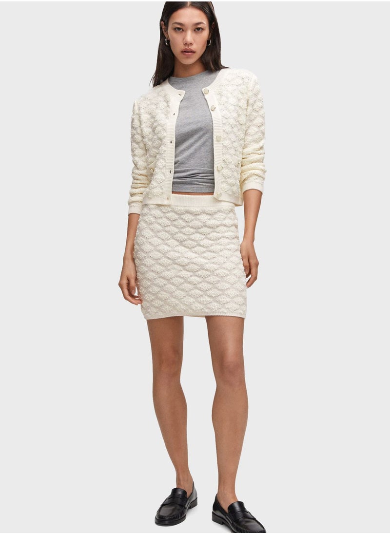 MANGO - Knitted Button Detail Cardigan - Image 1
