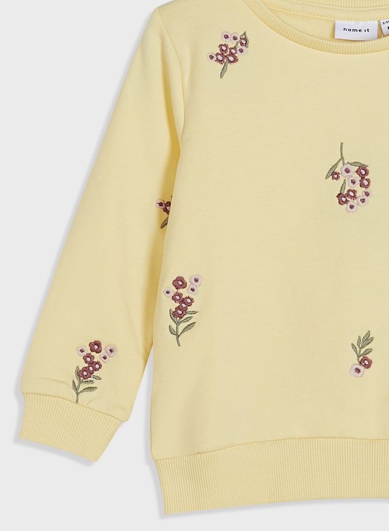 NAME IT Kids Embroidered Floral Sweatshirt - Image 3